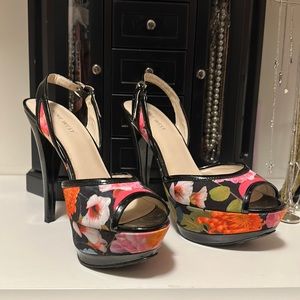 Nine West Floral Platform Pump Sandals